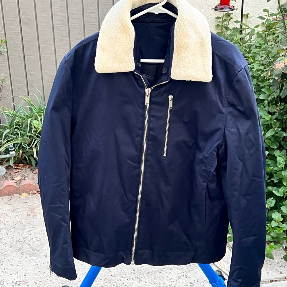 Cos Navy Jacket With Shearling Collar - image 1